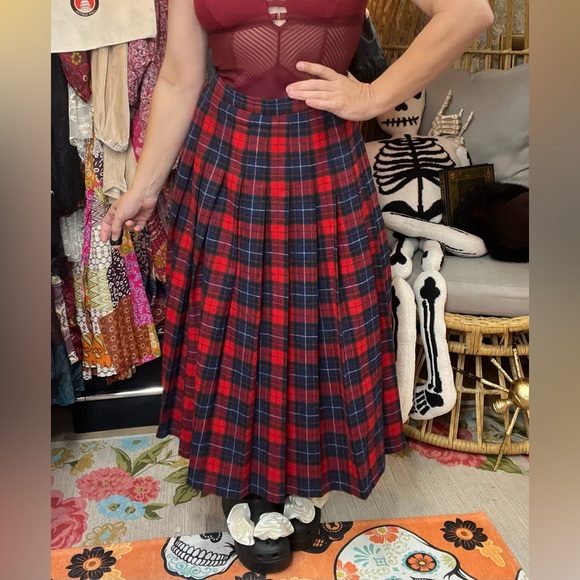 Vintage Pendleton Tartan Wool Pleated Skirt Outlander Scottish Countryside - Picture 4 of 4